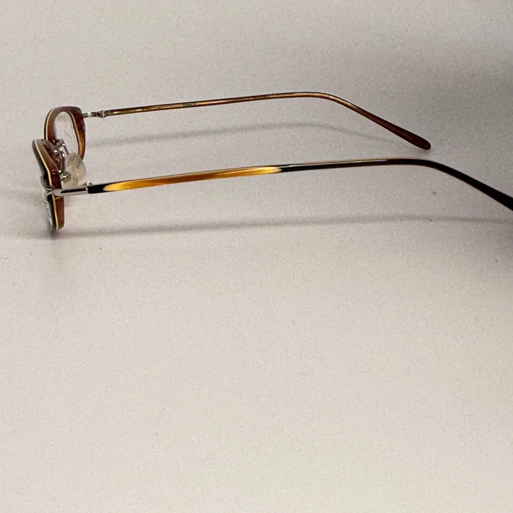 Essence ES205 041 Brown Silver Oval Eyeglasses Frames 45-22-140 Small Fit